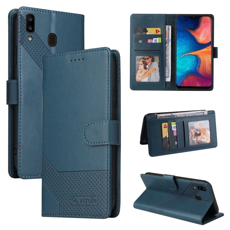 For Samsung Galaxy A20e GQUTROBE Skin Feel Magnetic Leather Phone Case