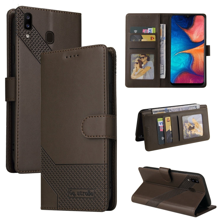 For Samsung Galaxy A20e GQUTROBE Skin Feel Magnetic Leather Phone Case