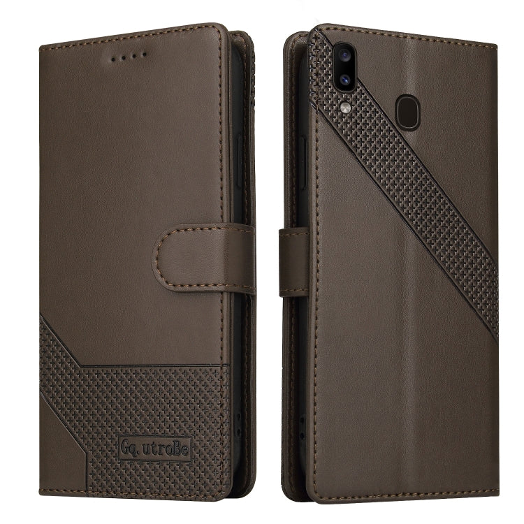 For Samsung Galaxy A20e GQUTROBE Skin Feel Magnetic Leather Phone Case