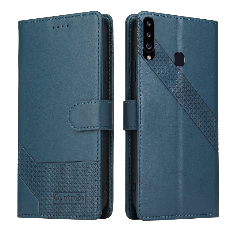 For Samsung Galaxy A20s GQUTROBE Skin Feel Magnetic Leather Phone Case