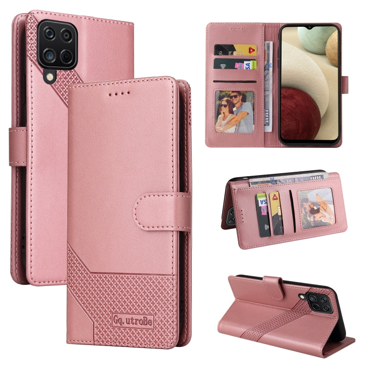 For Samsung Galaxy A22 4G GQUTROBE Skin Feel Magnetic Leather Phone Case