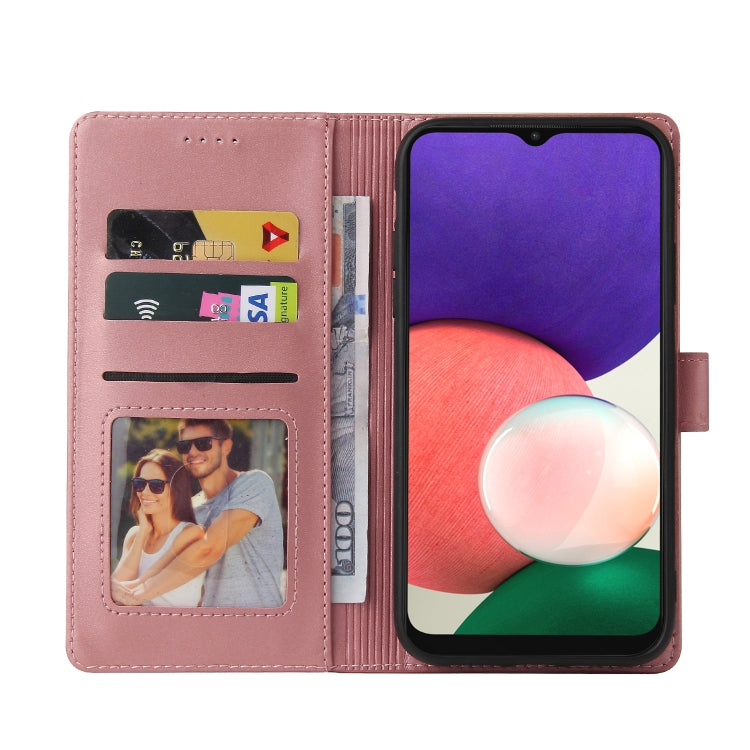 For Samsung Galaxy A22 5G GQUTROBE Skin Feel Magnetic Leather Phone Case