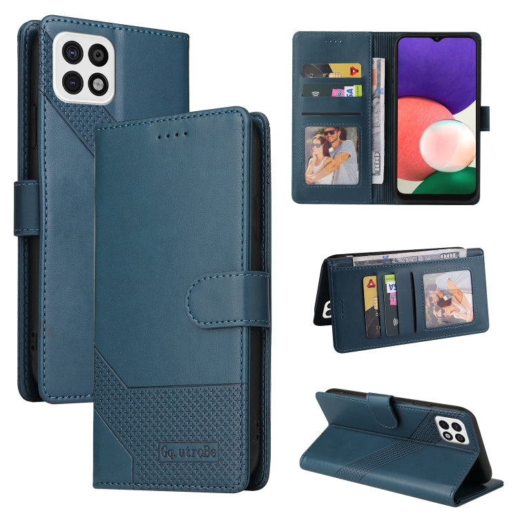 For Samsung Galaxy A22 5G GQUTROBE Skin Feel Magnetic Leather Phone Case