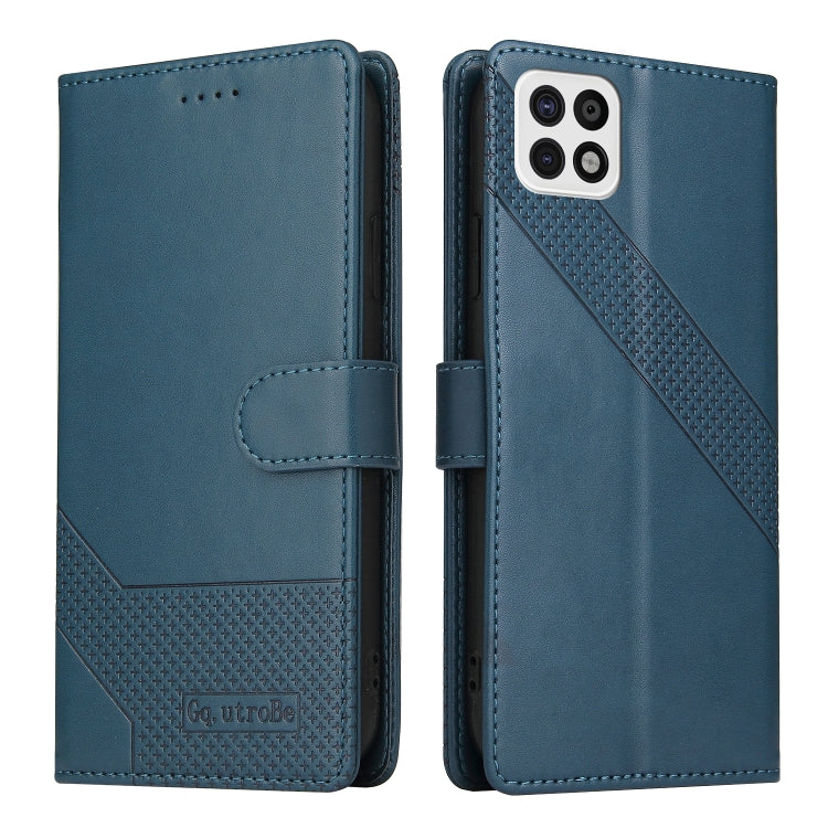 For Samsung Galaxy A22 5G GQUTROBE Skin Feel Magnetic Leather Phone Case