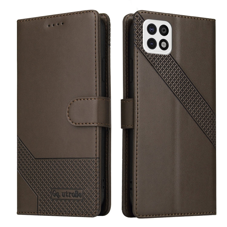For Samsung Galaxy A22 5G GQUTROBE Skin Feel Magnetic Leather Phone Case