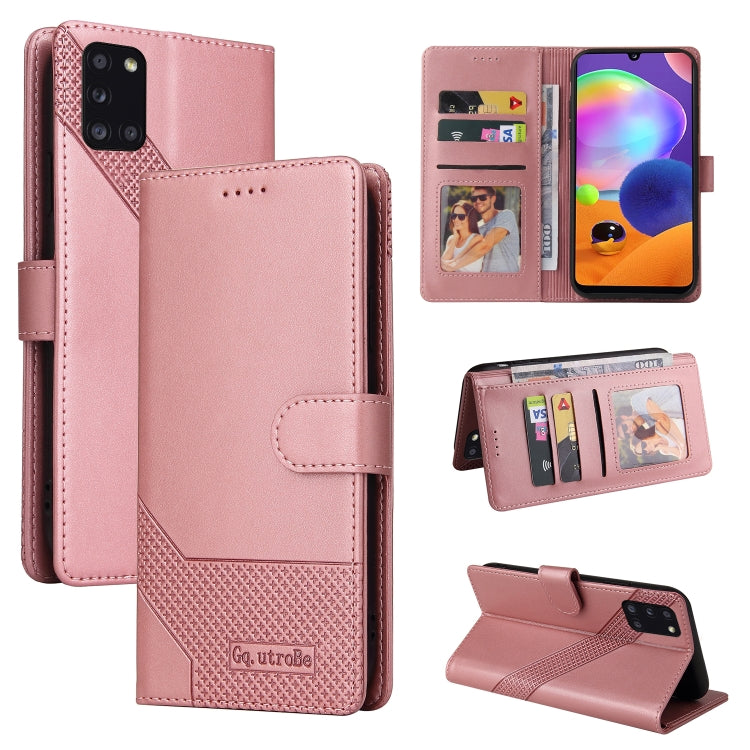 For Samsung Galaxy A31 GQUTROBE Skin Feel Magnetic Leather Phone Case