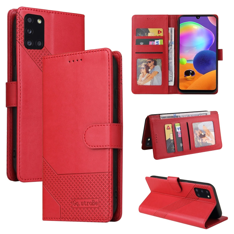 For Samsung Galaxy A31 GQUTROBE Skin Feel Magnetic Leather Phone Case