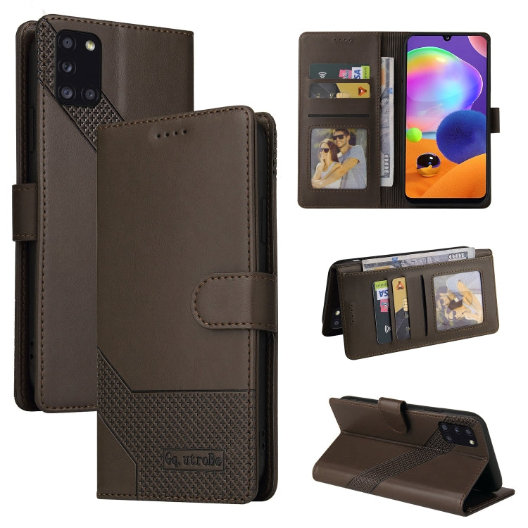 For Samsung Galaxy A31 GQUTROBE Skin Feel Magnetic Leather Phone Case