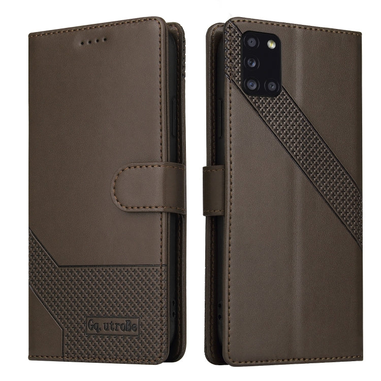 For Samsung Galaxy A31 GQUTROBE Skin Feel Magnetic Leather Phone Case