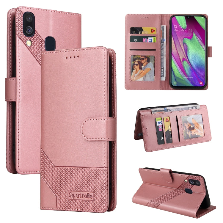 For Samsung Galaxy A40 GQUTROBE Skin Feel Magnetic Leather Phone Case