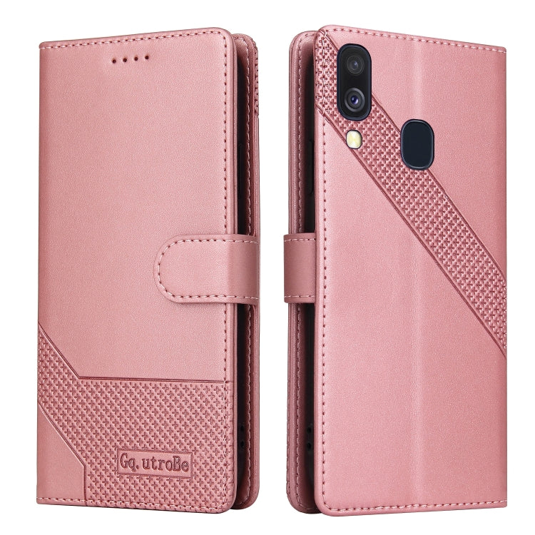 For Samsung Galaxy A40 GQUTROBE Skin Feel Magnetic Leather Phone Case