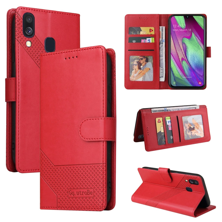 For Samsung Galaxy A40 GQUTROBE Skin Feel Magnetic Leather Phone Case