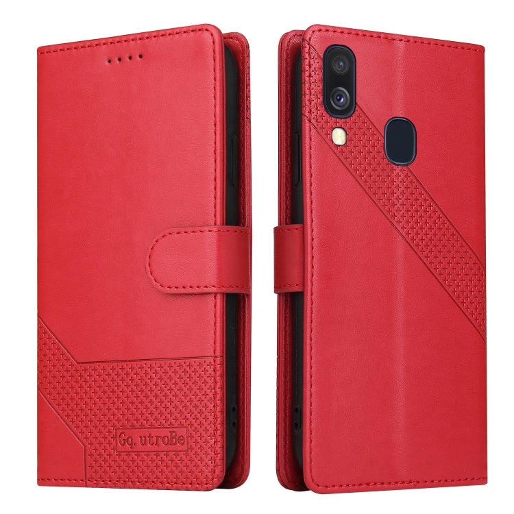 For Samsung Galaxy A40 GQUTROBE Skin Feel Magnetic Leather Phone Case