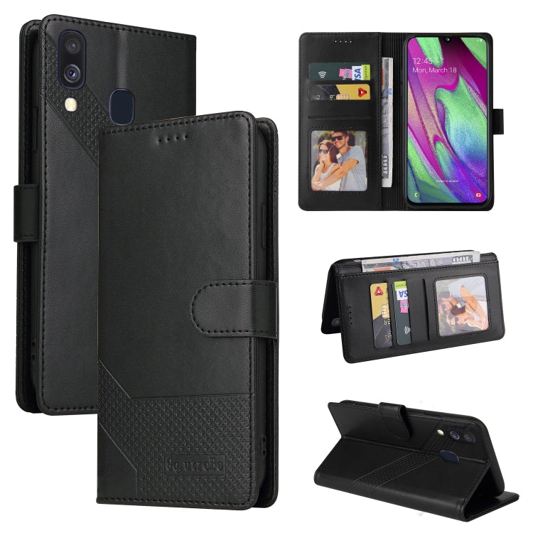 For Samsung Galaxy A40 GQUTROBE Skin Feel Magnetic Leather Phone Case