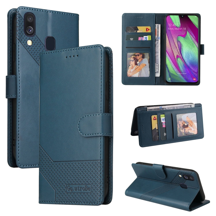 For Samsung Galaxy A40 GQUTROBE Skin Feel Magnetic Leather Phone Case