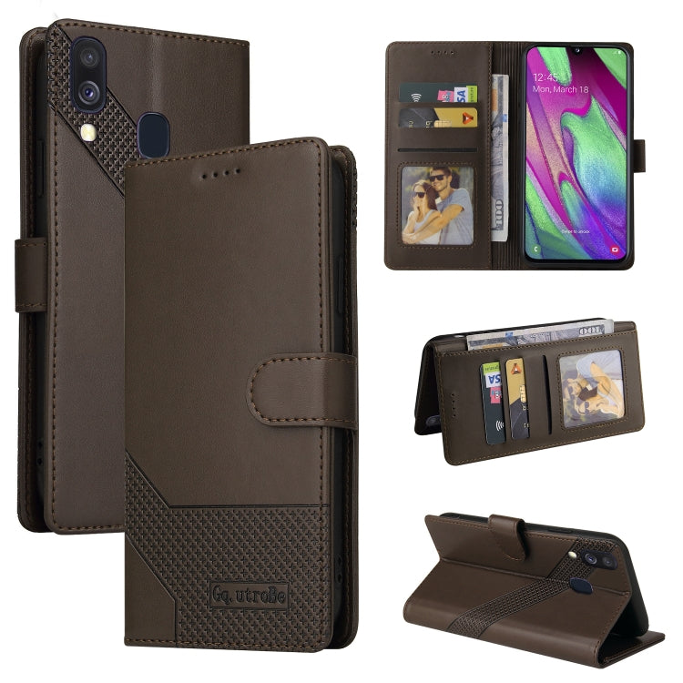 For Samsung Galaxy A40 GQUTROBE Skin Feel Magnetic Leather Phone Case