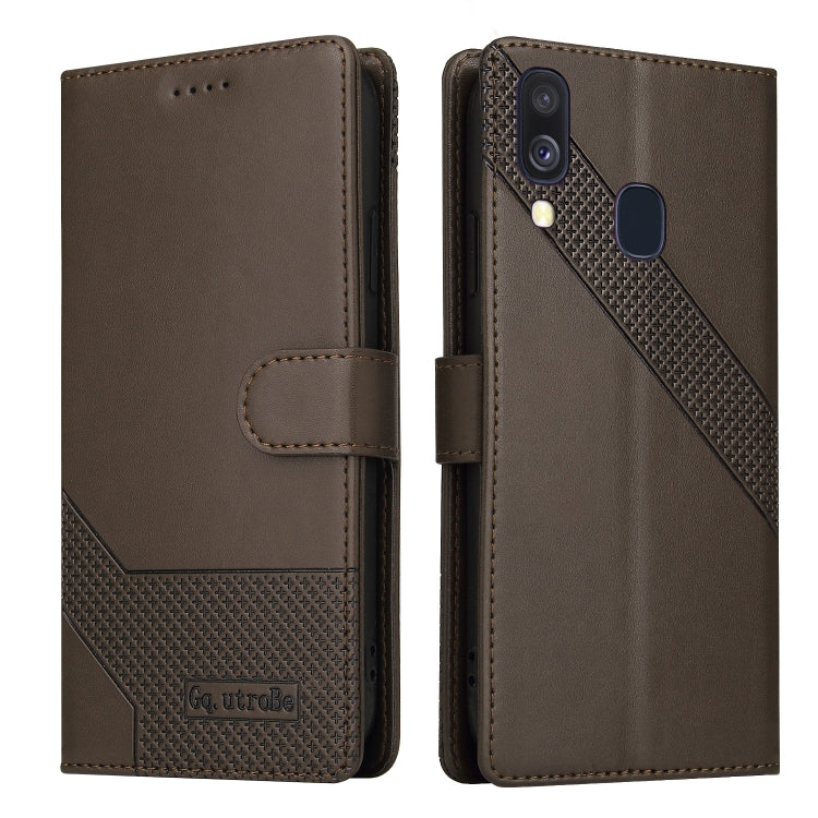 For Samsung Galaxy A40 GQUTROBE Skin Feel Magnetic Leather Phone Case