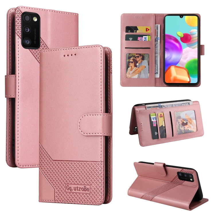 For Samsung Galaxy A41 GQUTROBE Skin Feel Magnetic Leather Phone Case