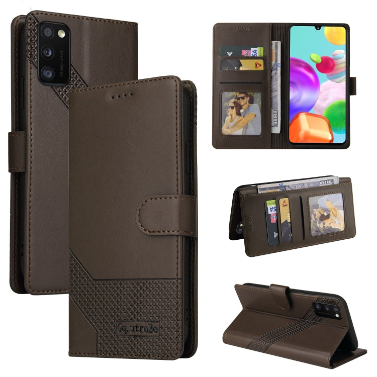 For Samsung Galaxy A41 GQUTROBE Skin Feel Magnetic Leather Phone Case