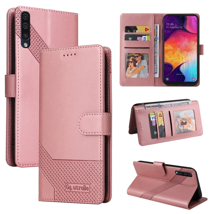 For Samsung Galaxy A50 GQUTROBE Skin Feel Magnetic Leather Phone Case