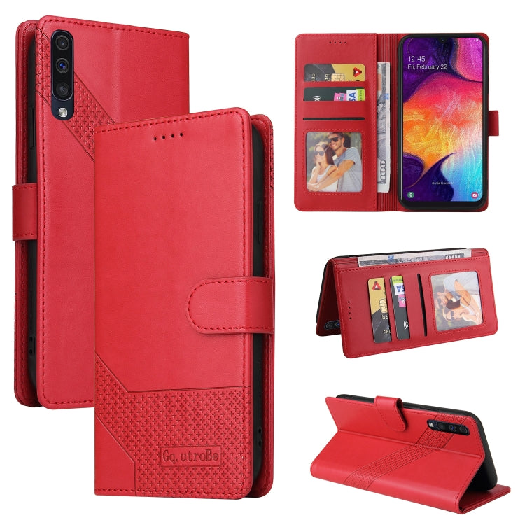 For Samsung Galaxy A50 GQUTROBE Skin Feel Magnetic Leather Phone Case