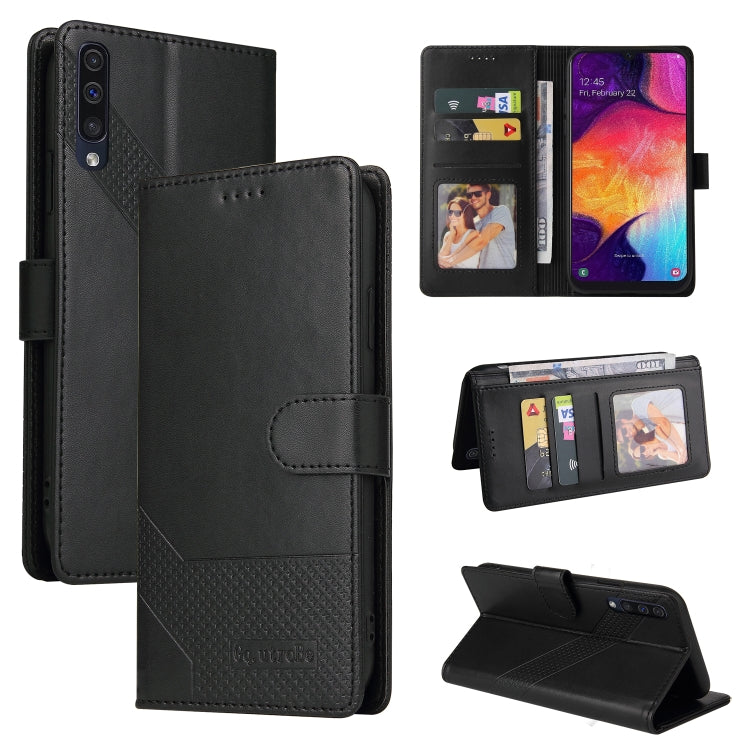 For Samsung Galaxy A50 GQUTROBE Skin Feel Magnetic Leather Phone Case