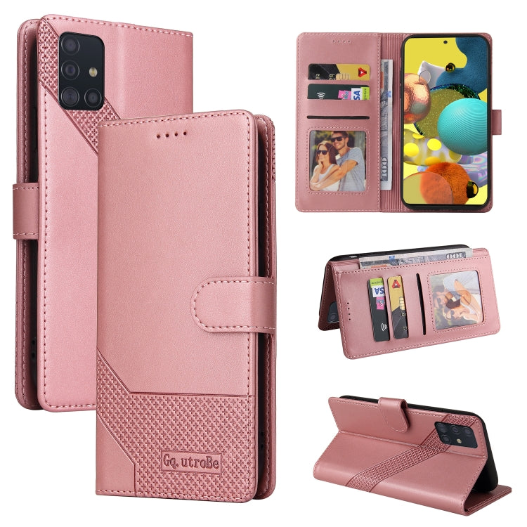 For Samsung Galaxy A51 4G GQUTROBE Skin Feel Magnetic Leather Phone Case