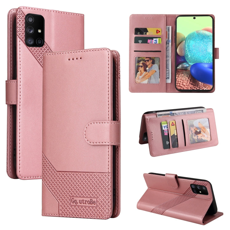 For Samsung Galaxy A71 4G GQUTROBE Skin Feel Magnetic Leather Phone Case