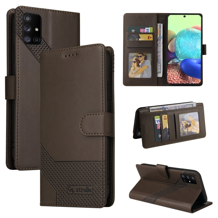 For Samsung Galaxy A71 4G GQUTROBE Skin Feel Magnetic Leather Phone Case