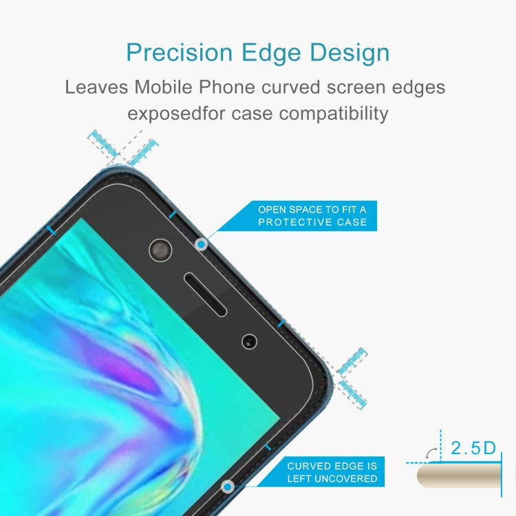 50 PCS 0.26mm 9H 2.5D Tempered Glass Film For Itel A17