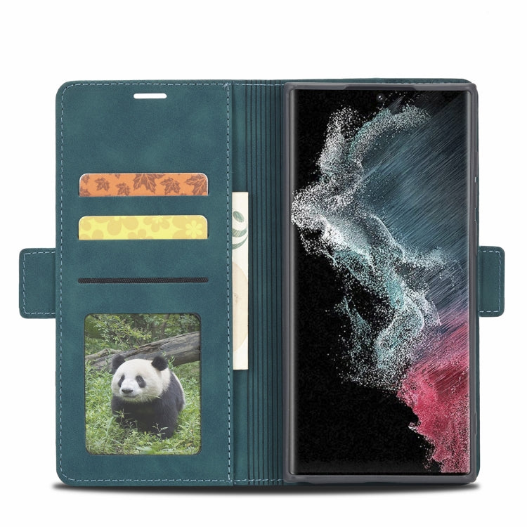 For Samsung Galaxy S22 Ultra 5G Forwenw Dual-side Buckle Leather Phone Case