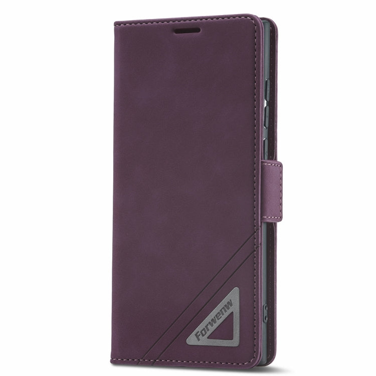 For Samsung Galaxy S22 Ultra 5G Forwenw Dual-side Buckle Leather Phone Case