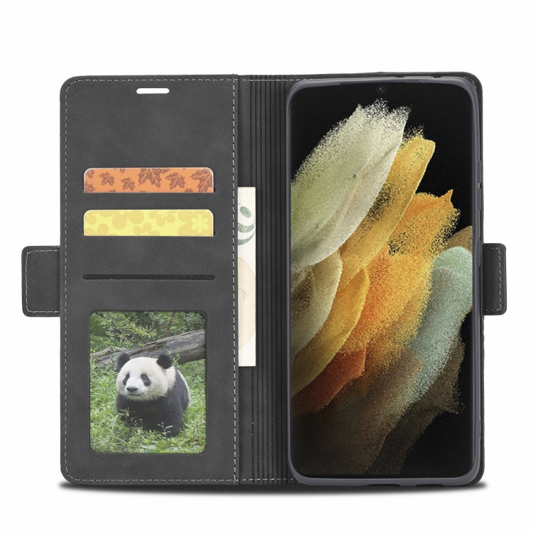 For Samsung Galaxy S21 Ultra 5G Forwenw Dual-side Buckle Leather Phone Case