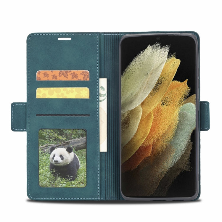 For Samsung Galaxy S21 Ultra 5G Forwenw Dual-side Buckle Leather Phone Case