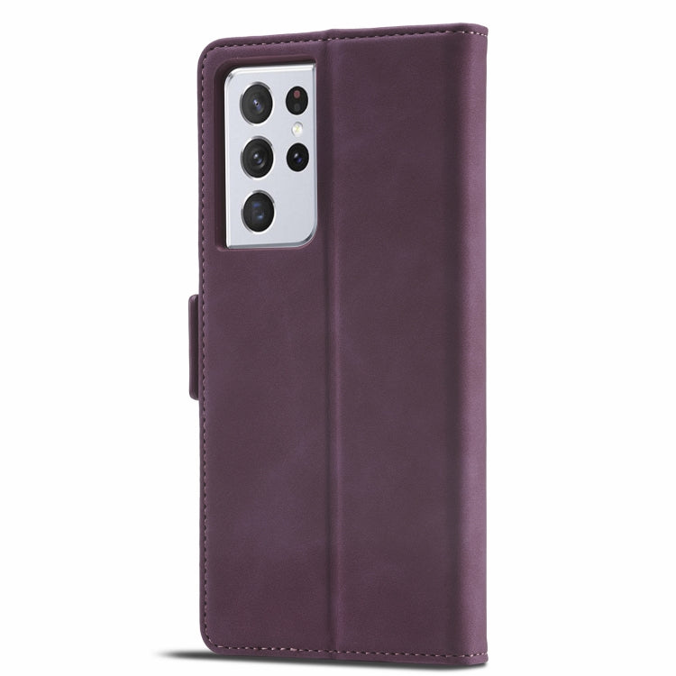 For Samsung Galaxy S21 Ultra 5G Forwenw Dual-side Buckle Leather Phone Case