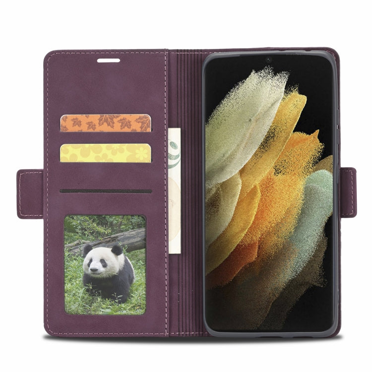 For Samsung Galaxy S21 Ultra 5G Forwenw Dual-side Buckle Leather Phone Case