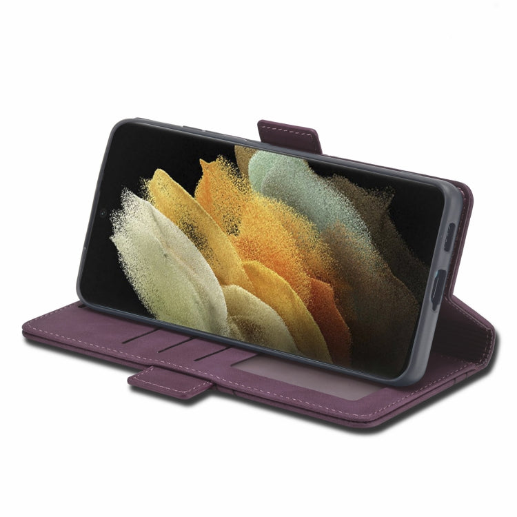 For Samsung Galaxy S21 Ultra 5G Forwenw Dual-side Buckle Leather Phone Case