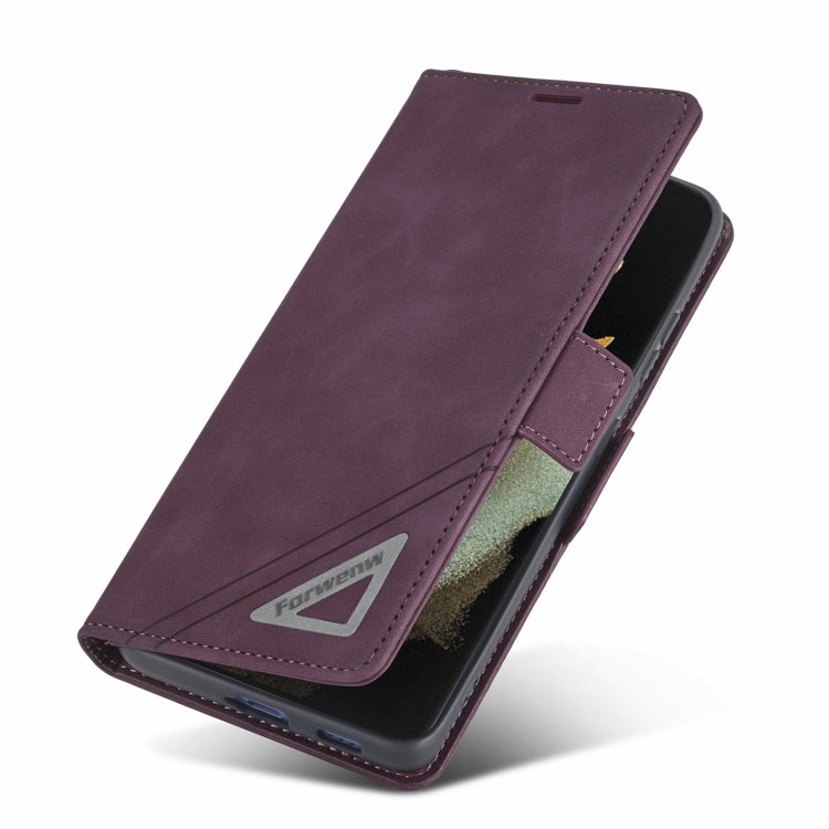 For Samsung Galaxy S21 Ultra 5G Forwenw Dual-side Buckle Leather Phone Case