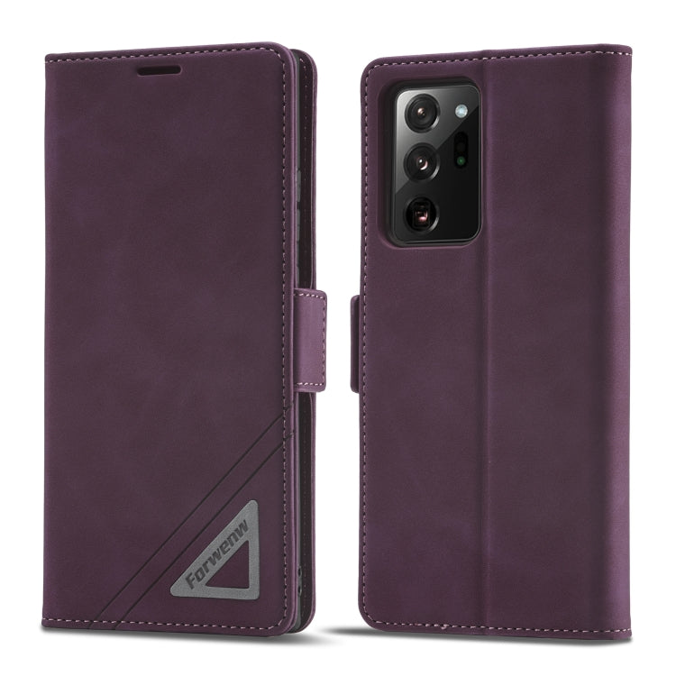 For Samsung Galaxy Note20 Ultra Forwenw Dual-side Buckle Leather Phone Case