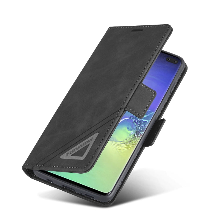 For Samsung Galaxy S10+ Forwenw Dual-side Buckle Leather Phone Case