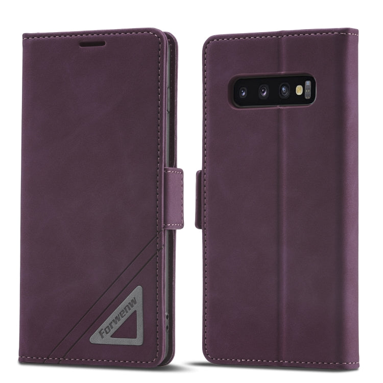 For Samsung Galaxy S10+ Forwenw Dual-side Buckle Leather Phone Case