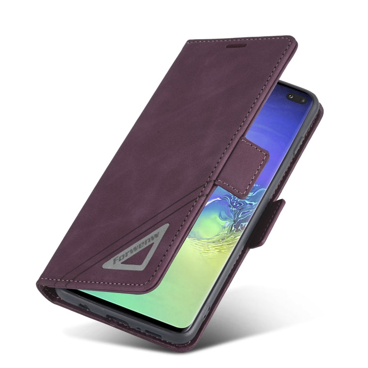 For Samsung Galaxy S10+ Forwenw Dual-side Buckle Leather Phone Case