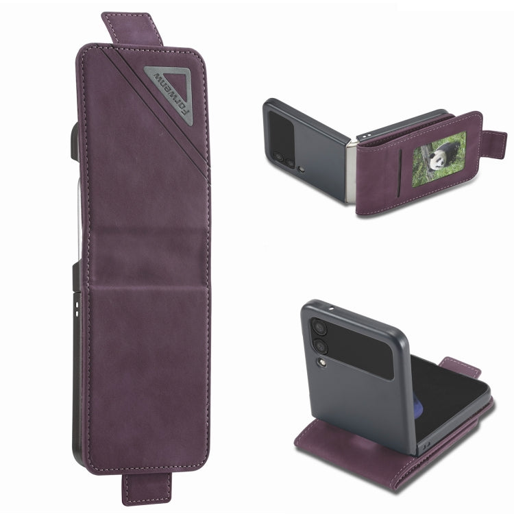 For Samsung Galaxy Z Flip3 5G Forwenw Dual-side Buckle Leather Phone Case