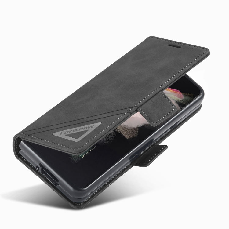 For Samsung Galaxy Z Fold3 5G Forwenw Dual-side Buckle Leather Phone Case