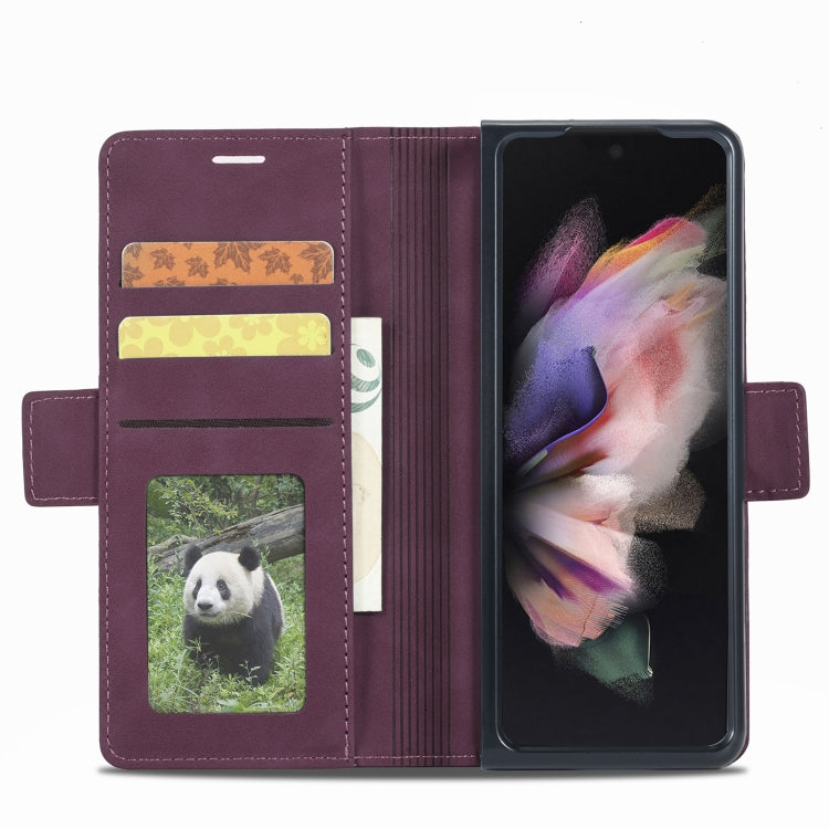 For Samsung Galaxy Z Fold3 5G Forwenw Dual-side Buckle Leather Phone Case