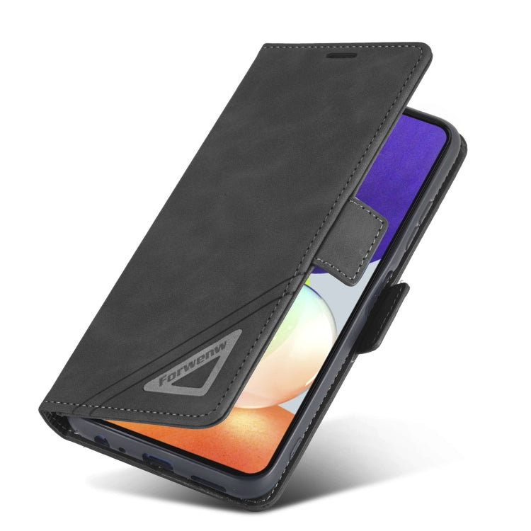 For Samsung Galaxy A22 5G Forwenw Dual-side Buckle Leather Phone Case