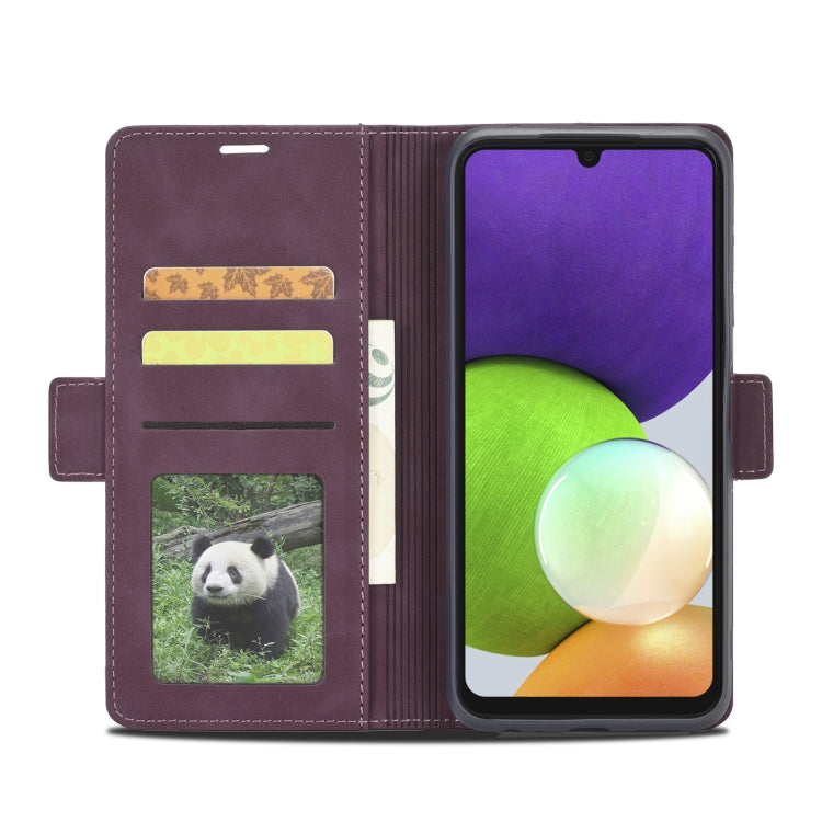 For Samsung Galaxy A22 5G Forwenw Dual-side Buckle Leather Phone Case