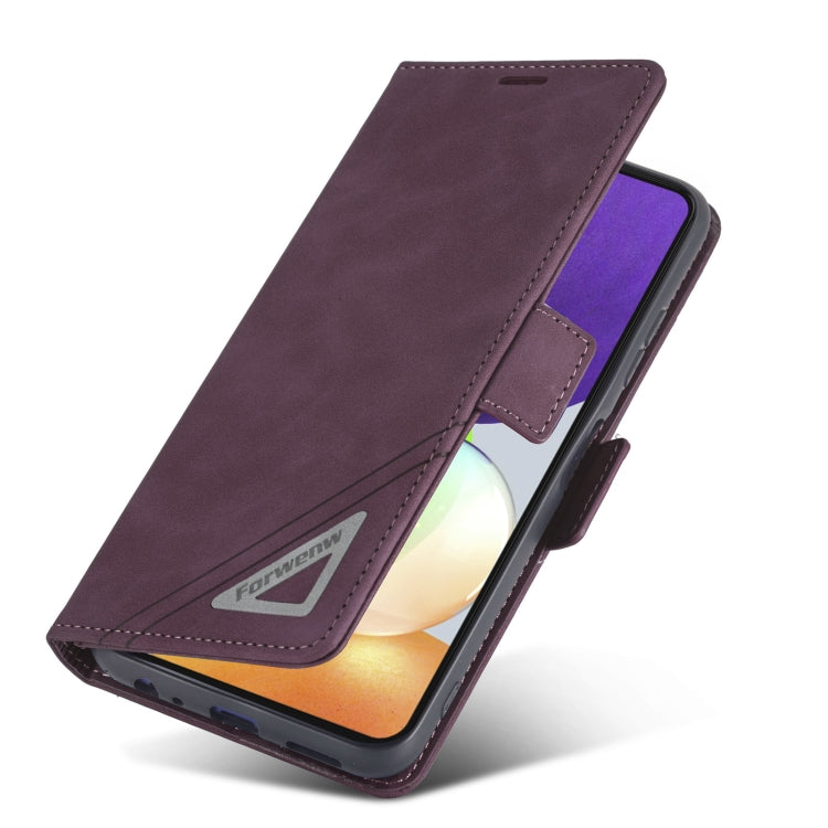 For Samsung Galaxy A22 5G Forwenw Dual-side Buckle Leather Phone Case