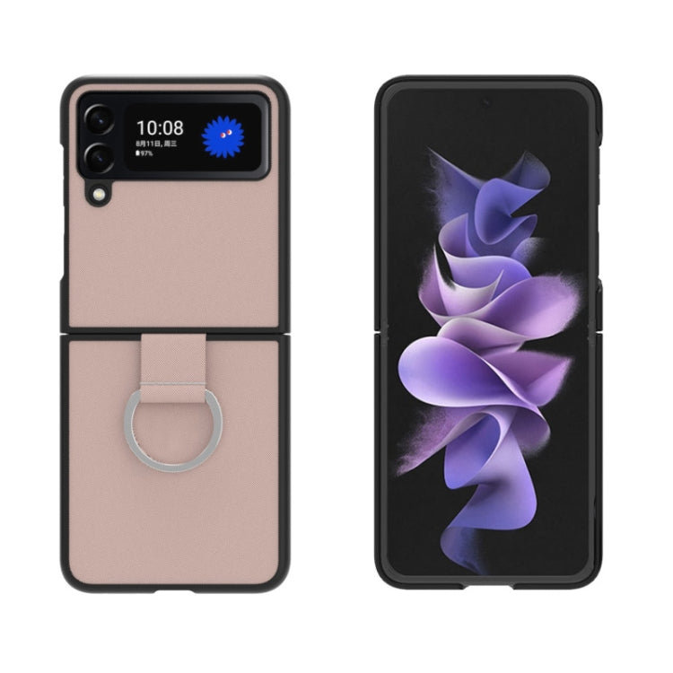 For Samsung Galaxy Z Flip3 5G Fabric Shockproof TPU Fold Protective Case with Lanyard