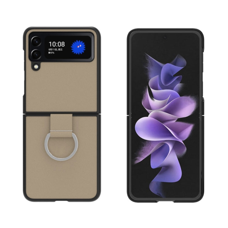For Samsung Galaxy Z Flip4 Fabric Shockproof TPU Fold Protective Case with Lanyard